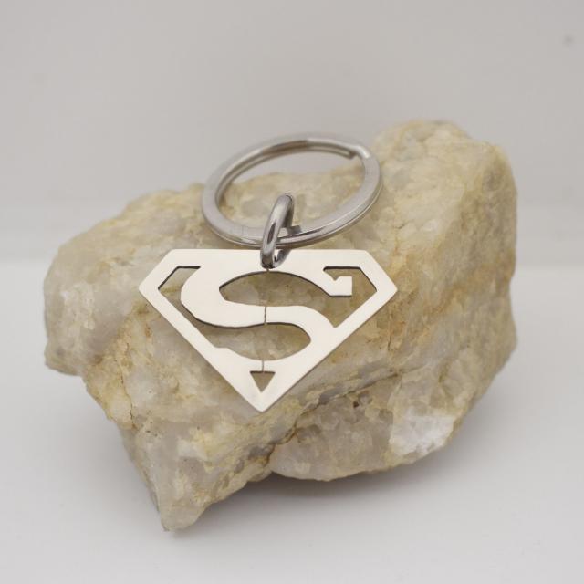 Superman Superhero Stainless Steel Keychain